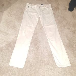AG White Stilt Cigarette Jeans Size 25